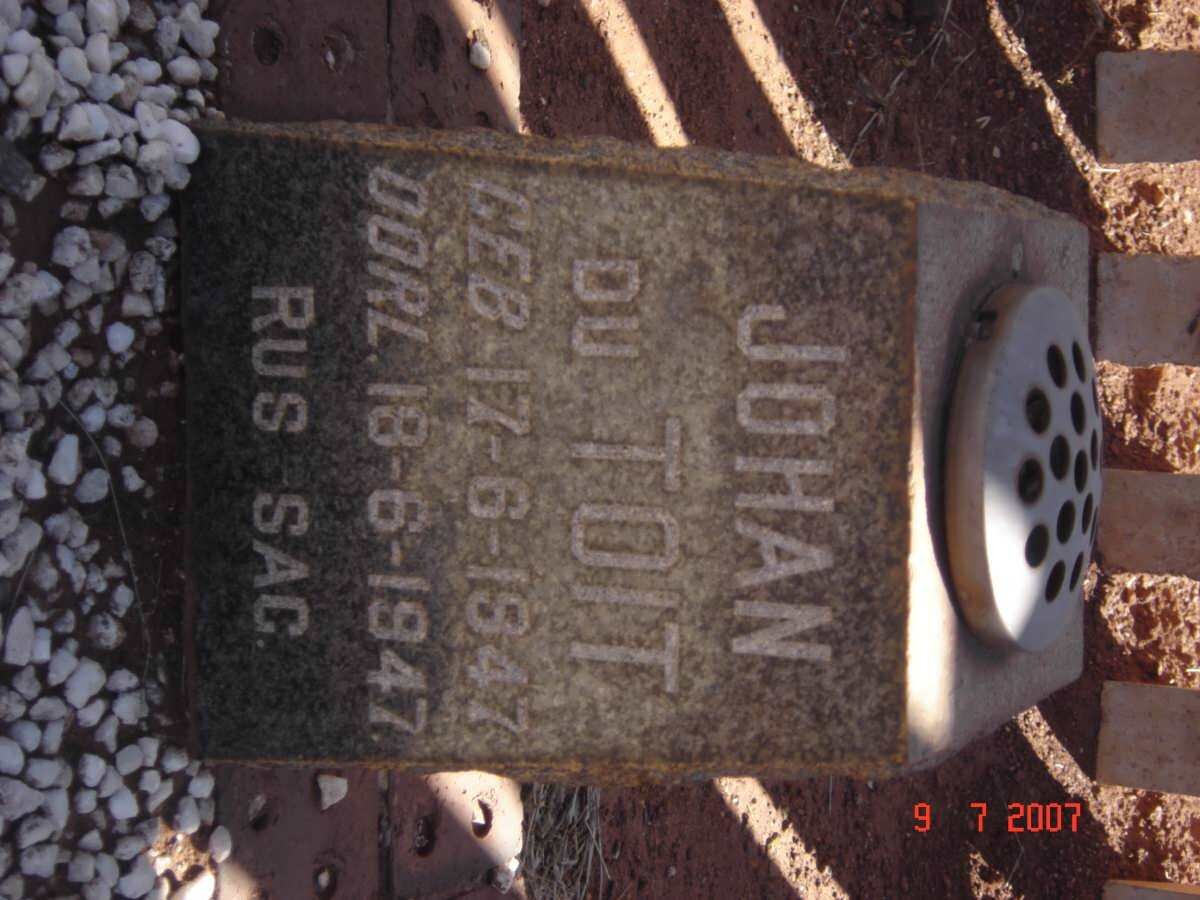 TOIT Johan, du 1947-1947