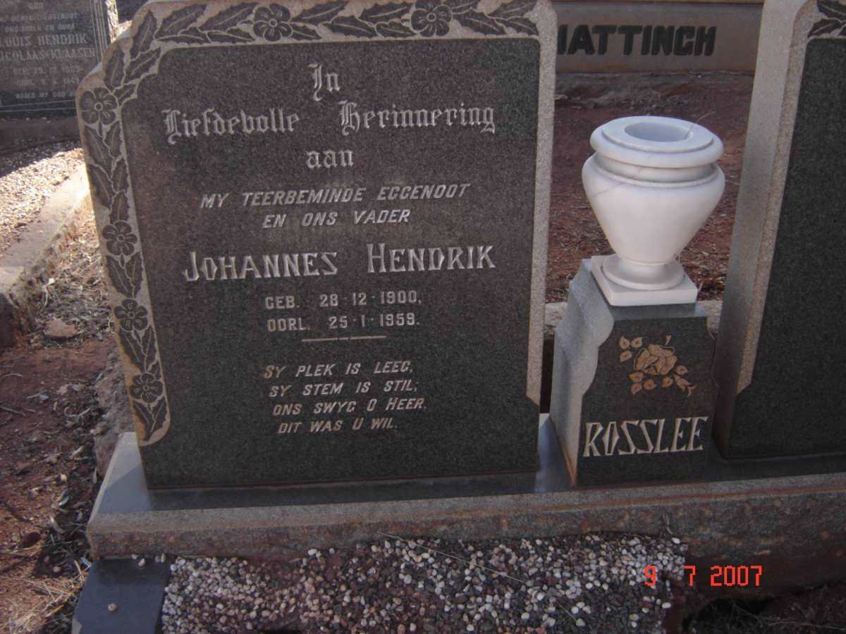 ROSSLEE Johannes Hendrik 1900-1959