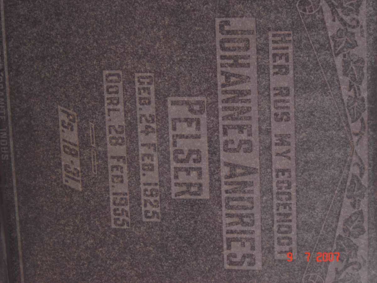 PELSER Johannes Andries 1925-1955