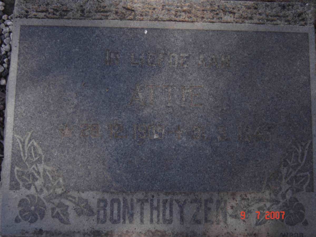 BONTHUYZEN Attie 1909-1945