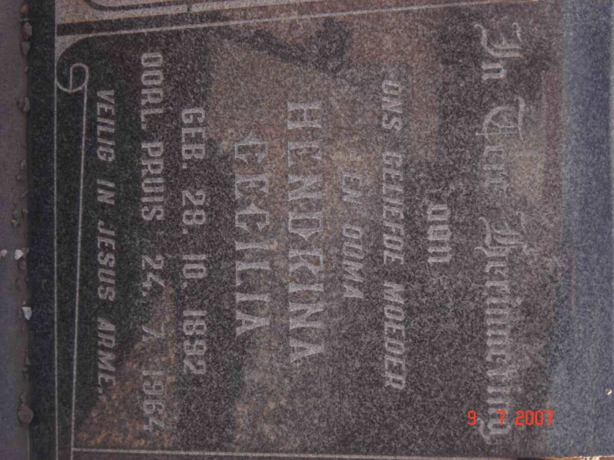 PRUIS Hendrina Cecilia formerly JORDAAN 1892-1964