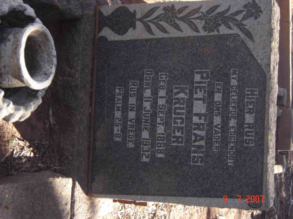 KRUGER Piet Frans 1868-1932