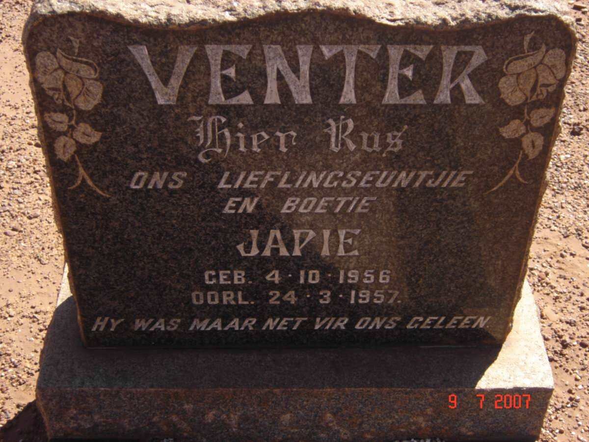 VENTER Japie 1956-1957