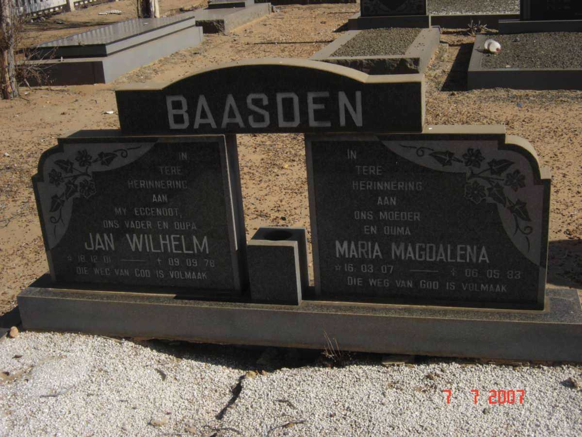 BAASDEN Jan Wilhelm 1901-1978 &amp; Maria Magdalena 1907-1983