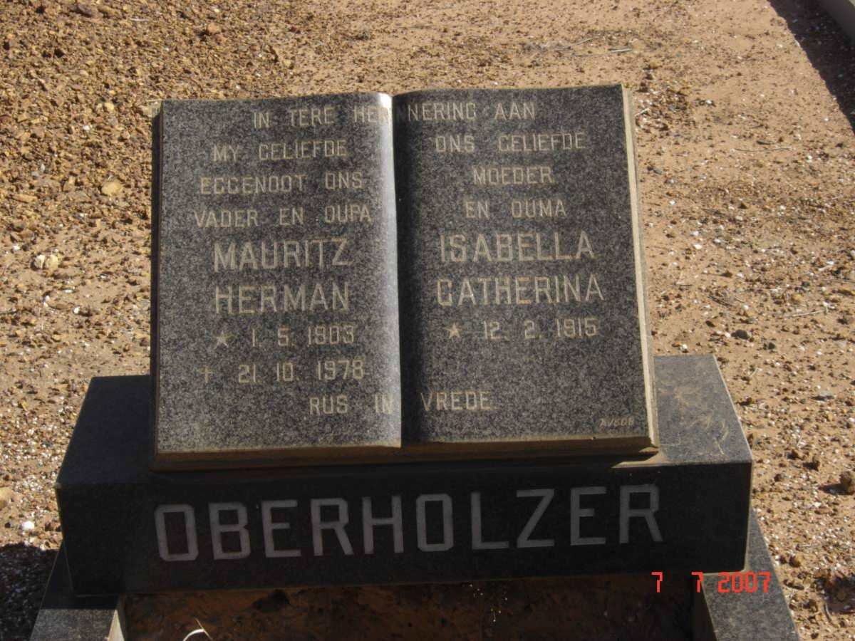 OBERHOLZER Mauritz Herman 1903-1978 &amp; Isabella Catherina 1915-