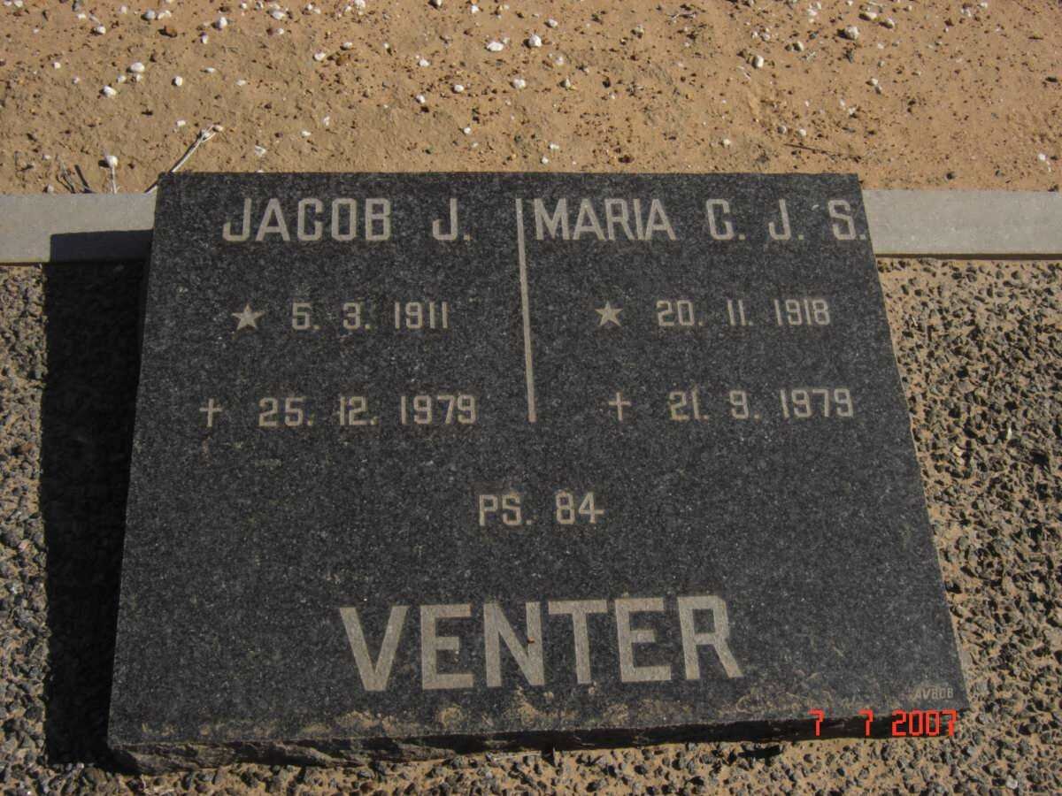 VENTER Jacob J. 1911-1979 &amp; Maria C.J.S. 1918-1979