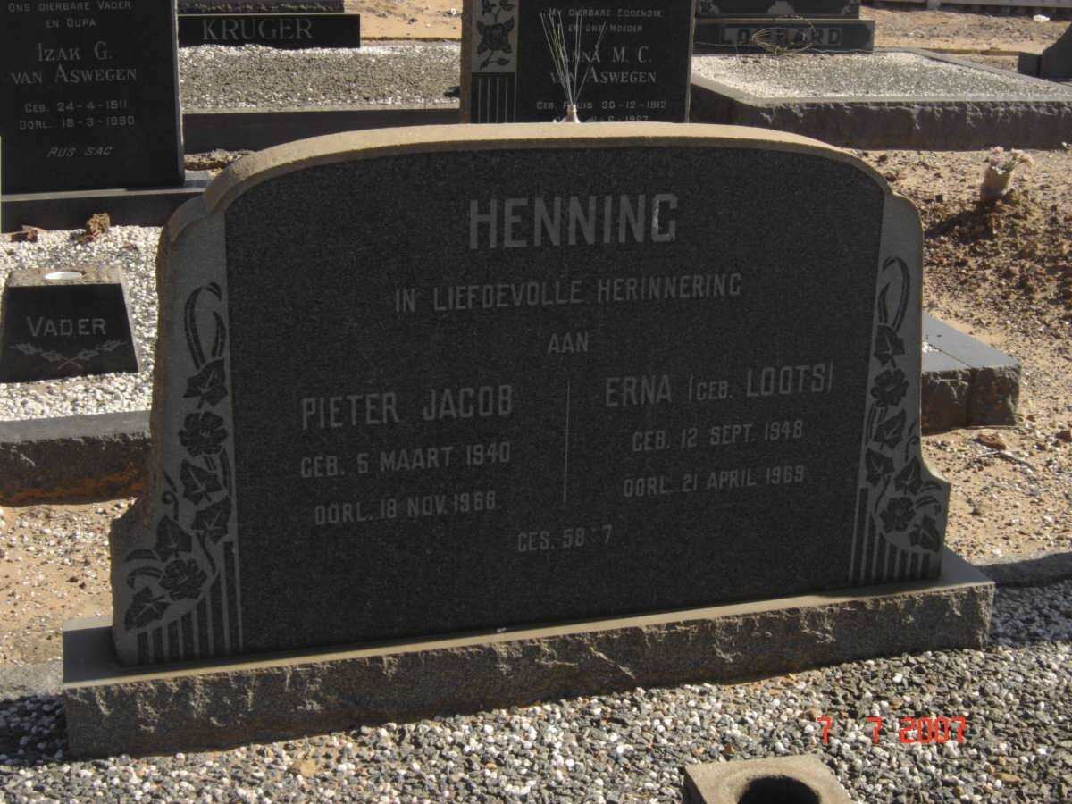 HENNING Pieter Jacob 1940-1968 &amp; Erna LOOTS 1948-1969