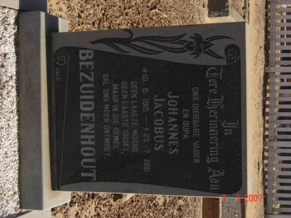 BEZUIDENHOUT Johannes Jacobus 1915-1981