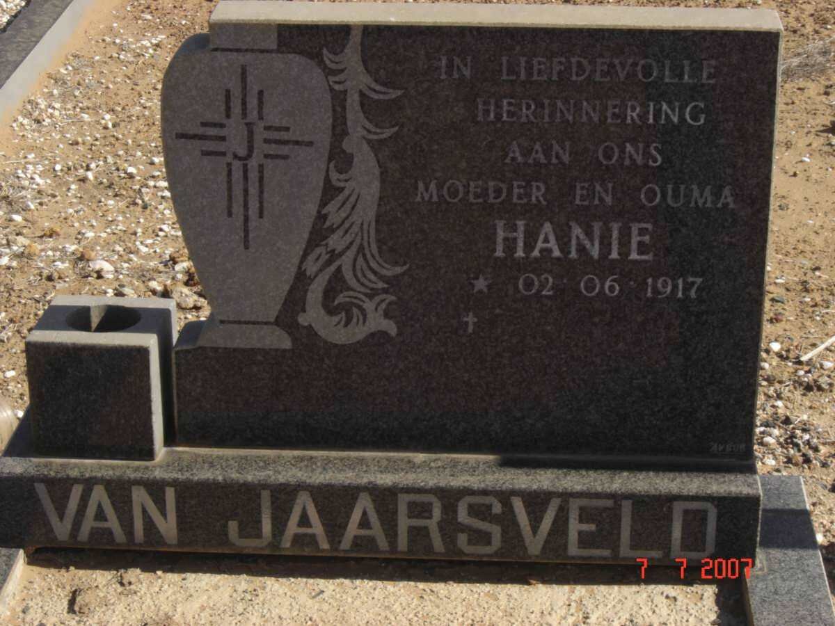JAARSVELD Hanie, van 1917-