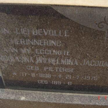 HERBST Nicolasina Wilhelmina Jacoba nee PIETERSE 1898-1975