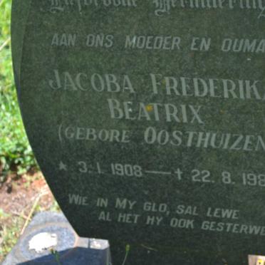 ? Jacoba Frederika Beatrix nee OOSTHUIZEN 1908-1983