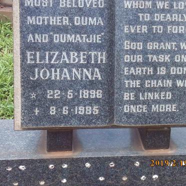 ? Elizabeth Johanna 1896-1985
