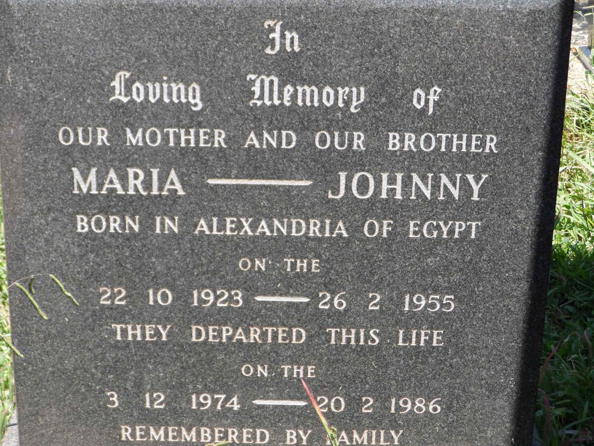 ? Maria 1923-1974 :: ? Johnny 1955-1986