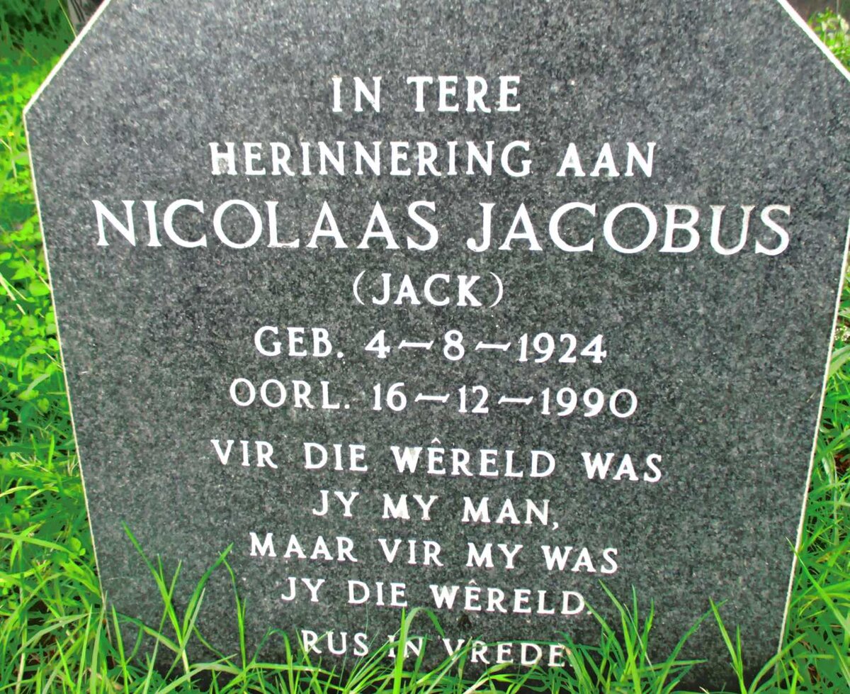 ? Nicolaas Jacobus 1924-1990