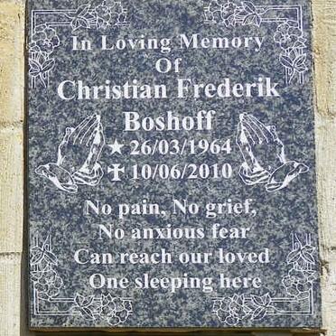 BOSHOFF Christian Frederik 1964-2010
