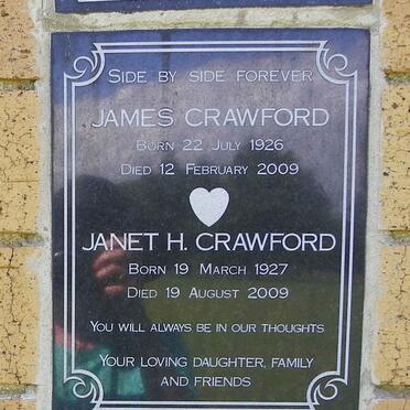 CRAWFORD James 1926-2009 &amp; Janet H. 1927-2009