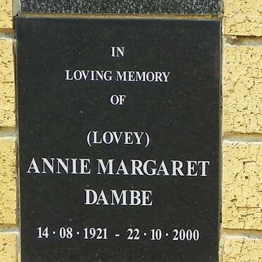 DAMBE Annie Margaret 1921-2000