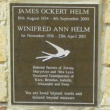 HELM James Ockert 1934-2009 &amp; Winifred Ann 1936-2015