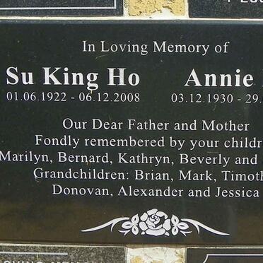 HO Su King 1922-2008 &amp; Annie 1930-2005