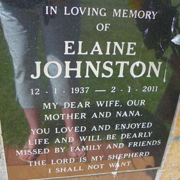 JOHNSTON Elaine 1937-2011