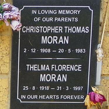 MORAN Christopher Thomas 1908-1983 &amp; Thelma Florence 1918-1997