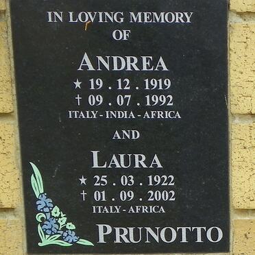 PRUNOTTO Andrea 1919-1992 &amp; Laura 1922-2002