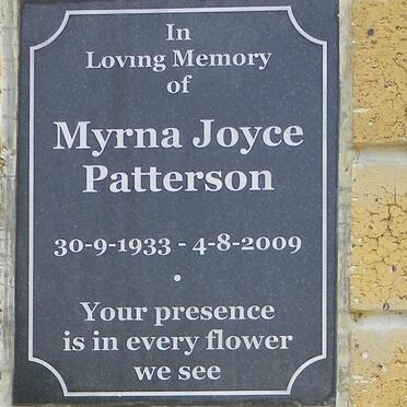 PATTERSON Myrna Joyce 1933-2009