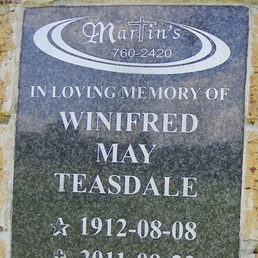 TEASDALE Winifred May 1912-2011