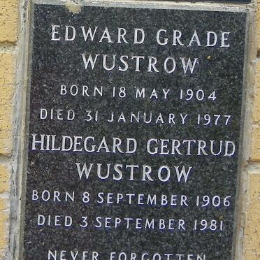 WUSTROW Edward Grade 1904-1977 &amp; Hildegard Gertrud 1906-1981