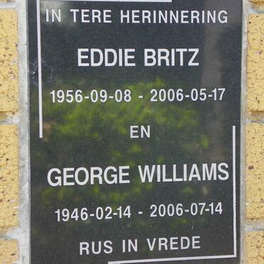 WILLIAMS George 1946-2006 :: BRITZ Eddie 1956-2006