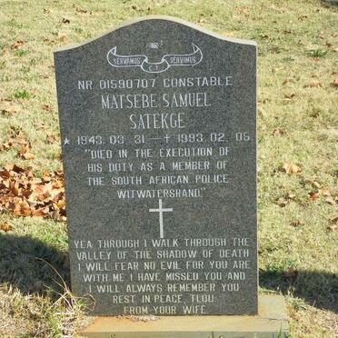 SATEKGE Matsebe Samuel 1943-1993