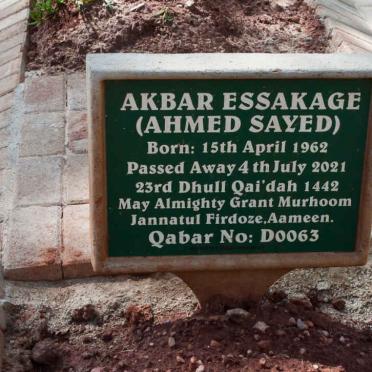 ESSAKAGE Akbar 1962-2021