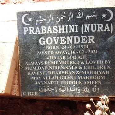 GOVENDER Prabashini 1974-2021
