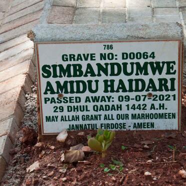 HAIDARI Simundumwe Amidu -2021