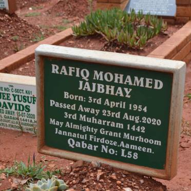 JAJBHAY Rafiq Mohamed 1954-2020
