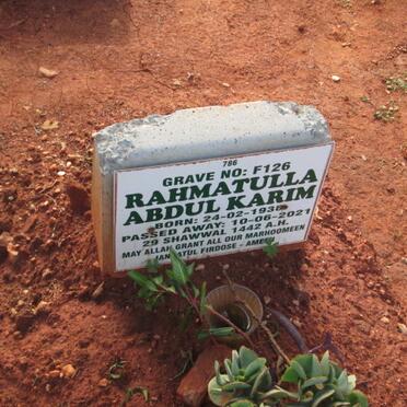 KARIM Rahmatulla Abdul 1938-2021