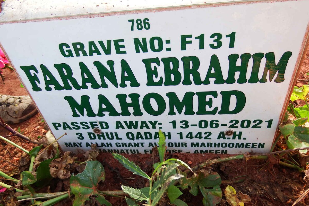 MAHOMED Farana Ebrahim -2021