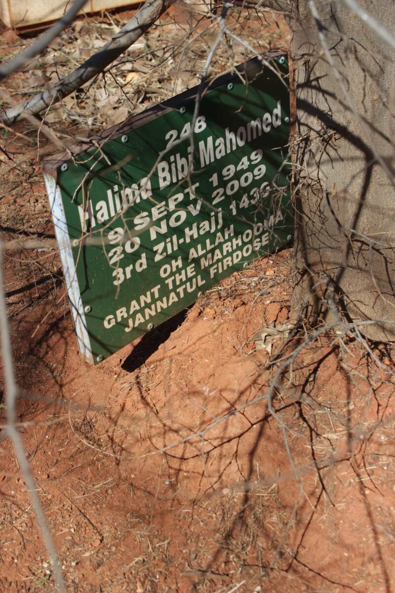 MAHOMED Halima Bibi 1949-2009