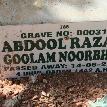 NOORBHAI Abdool Razak Goolam -2021