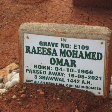 OMAR Raeesa Mohamed 1966-2021