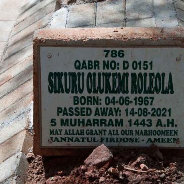 ROLEOLA Sikuru Olukemi 1967-2021