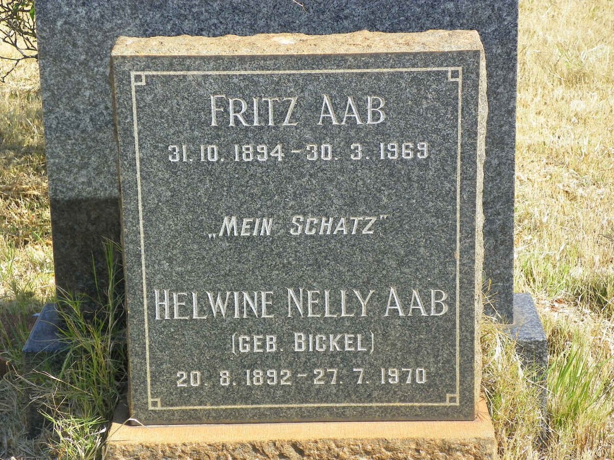 AAB Fritz 1894-1969 &amp; Helwine Nelly BICKEL 1892-1970
