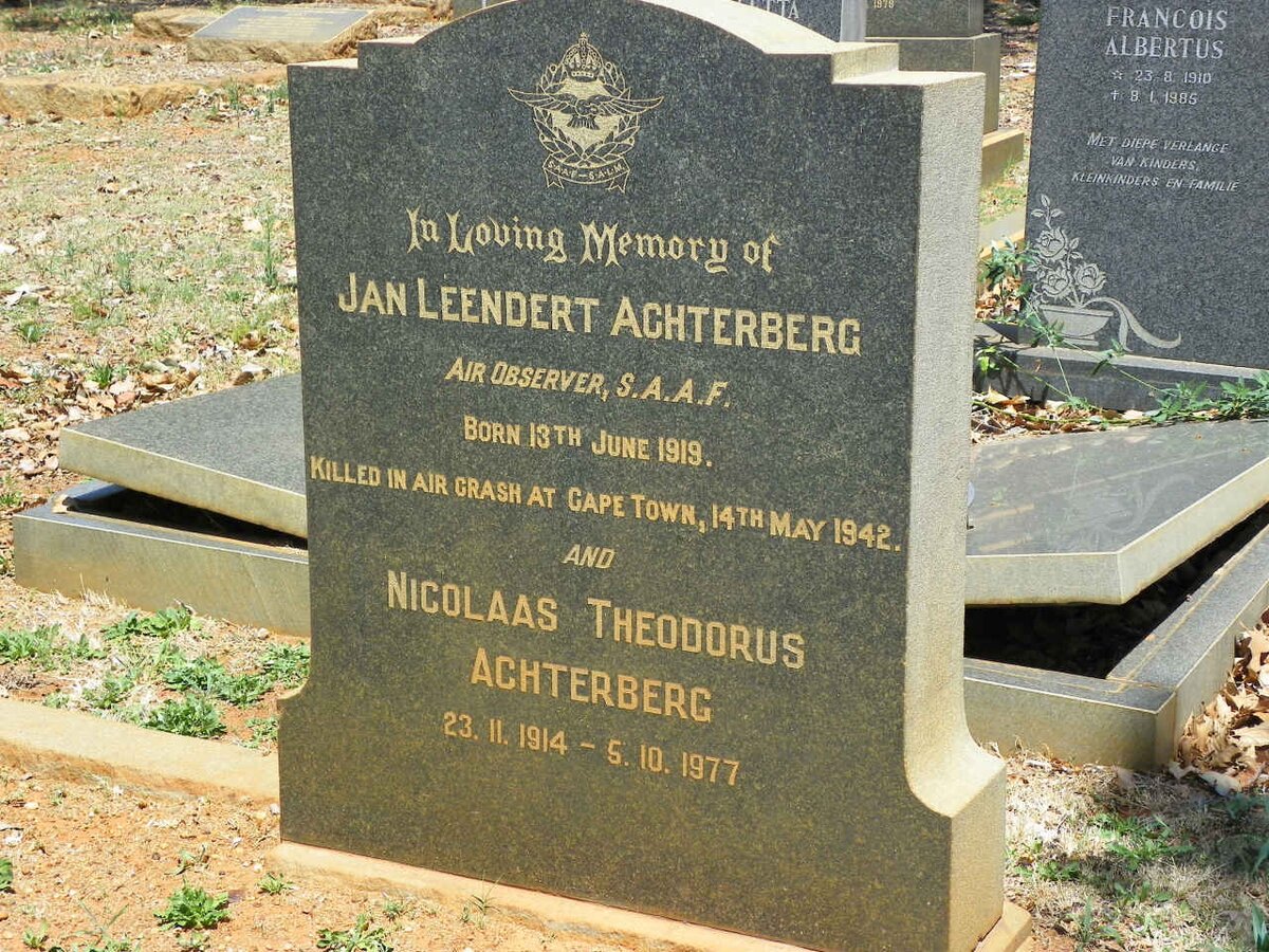 ACHTERBERG Jan Leendert 1919-1942 :: ACHTERBERG Nicolaas Theodorus 1914-1977