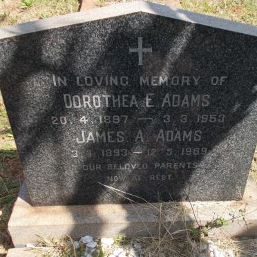 ADAMS James A. 1893-1969 &amp; Dorothea E. 1897-1953