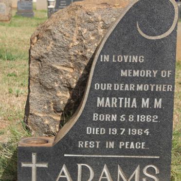 ADAMS Martha M.M.1862-1964