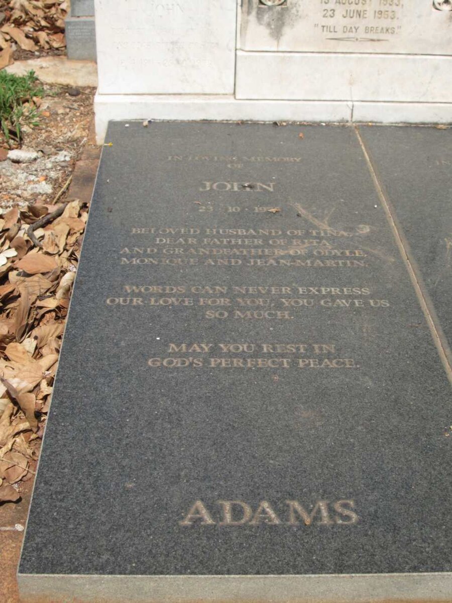 ADAMS John -19?? &amp; Tina -19?? :: ADAMS Alex. 1933-1953