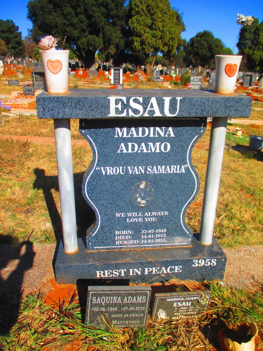 ADAMS Saquina 1946-2019 :: ESAU Madina Adamo 1948-2015