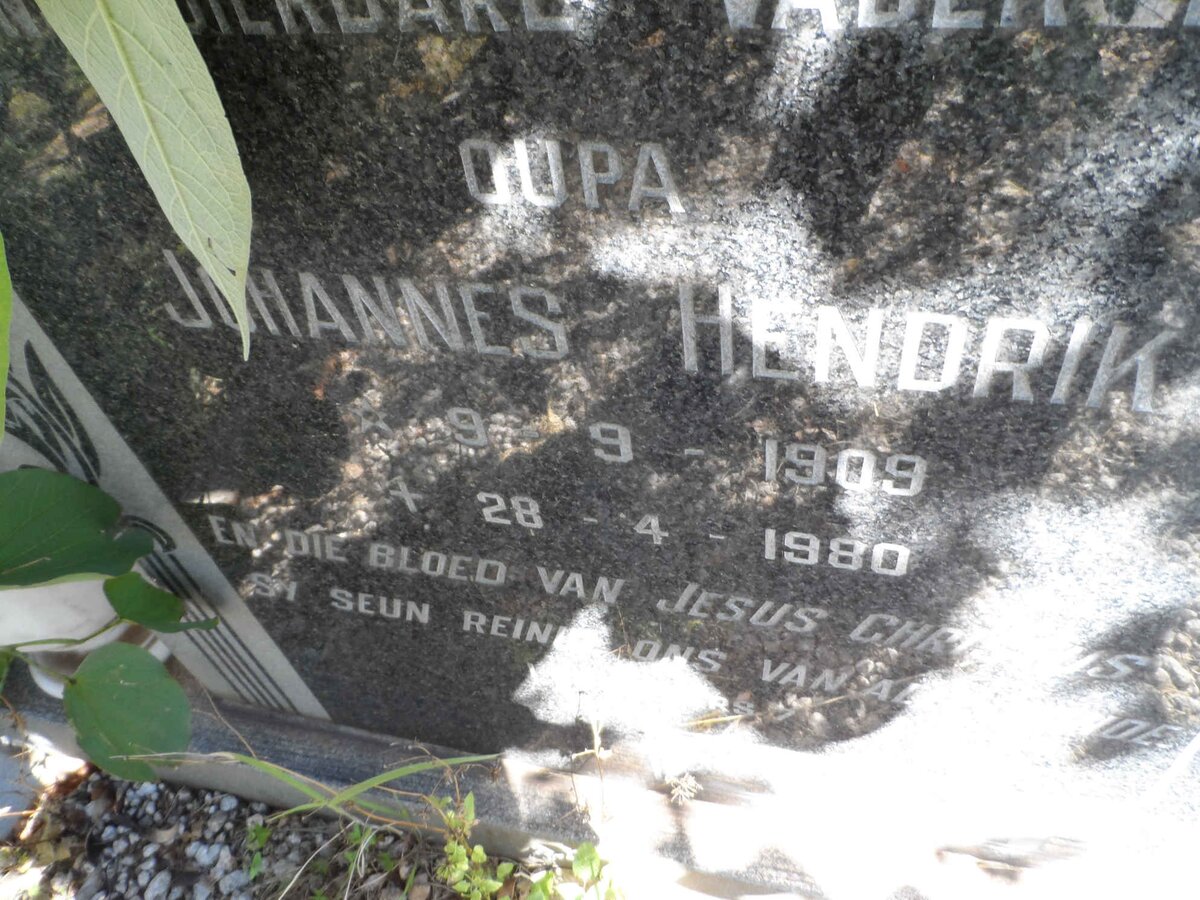 AGENBAG Johannes Hendrik 1909-1980 &amp; Magdalena Johanna 1920-1978