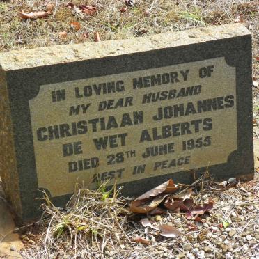 ALBERTS Christiaan Johannes De Wet -1955