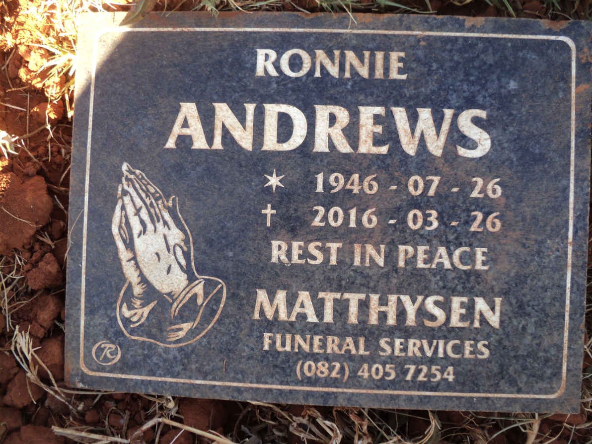 ANDREWS Ronnie 1946-2016